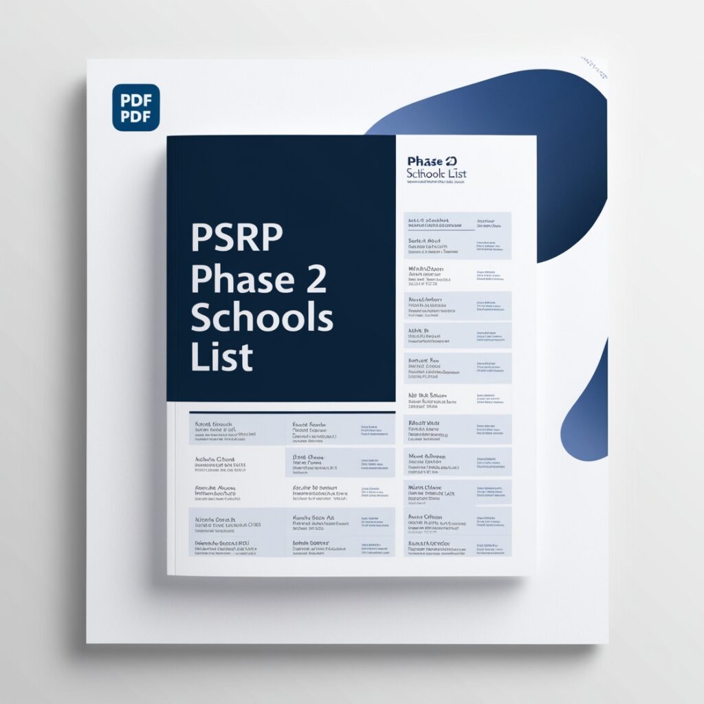 PSRP Phase 2 Schools List