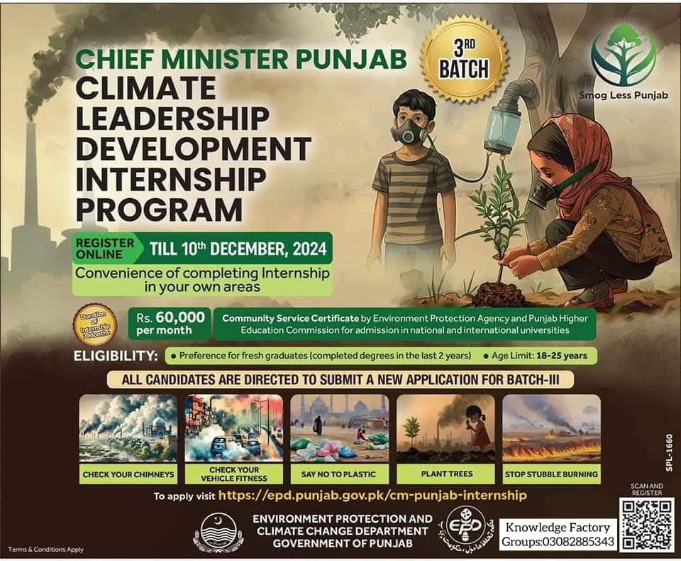 The Chief Minister of Punjab has announced a wonderful internship program for fresh graduates, male and female